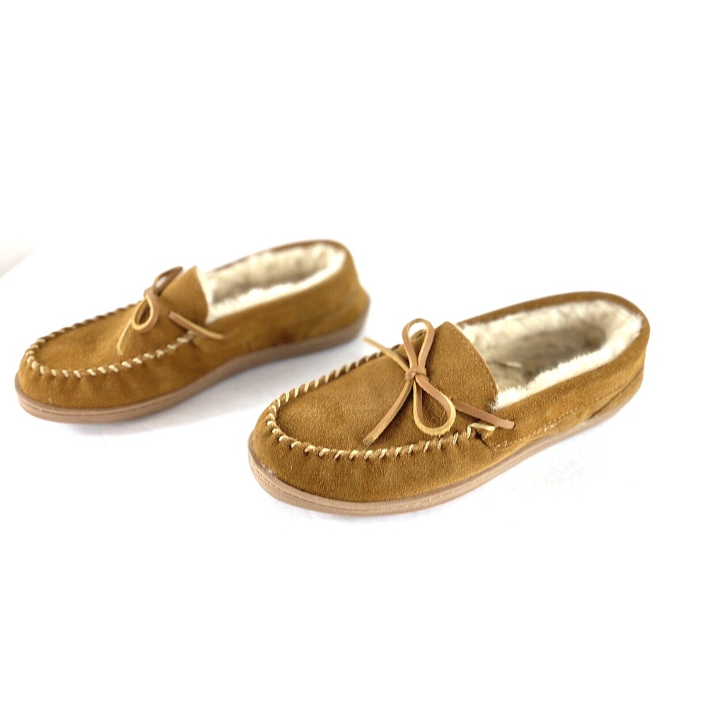 MySlippers Women's Moccasin Beige Faux Fur Lined Size US 9 M